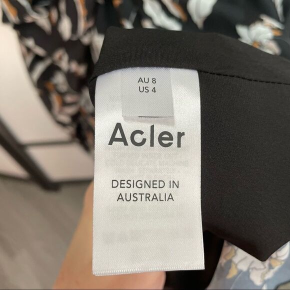 [4] NWT Acler Garber Dress Wedding Guest Floral Print Long Sleeve Maxi Dress - Picture 13 of 16